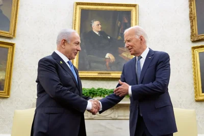 President Joe Biden meets with Israeli Prime Minister Benjamin Netanyahu in the Oval Office