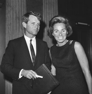 Sen. Robert Kennedy poses with his wife Ethel outside the Senate Chamber on Oct. 13, 1965, in Washington. (AP Photo, File)