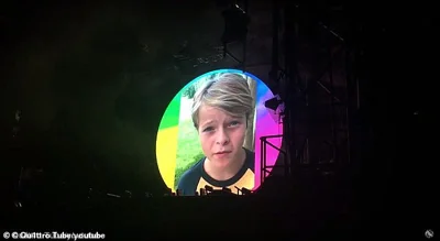 The 2016 appearance was a request from Chris' then ten-year-old Moses, with the video of the lad being played to the audience (pictured)