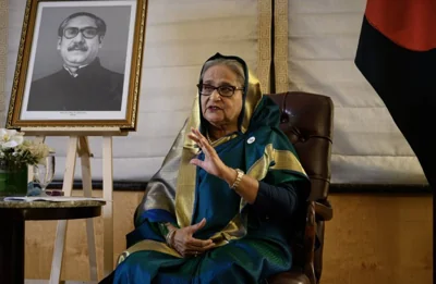 UNPOPULAR PREMIER Bangladesh's Prime Minister Sheikh Hasina speaks during an interview at a hotel in New York on Sept. 22, 2022. AFP FILE PHOTO