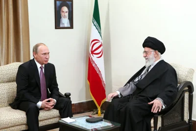 Russian president Vladimir Putin meets with Iran’s supreme leader Ayatollah Ali Khamenei in Tehran