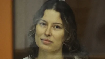 Russian-American dual citizen Ksenia Karelina, accused of treason for making a donation to a charity supporting Ukraine, attends a court hearing in Yekaterinburg, Russia August 15, 2024. (REUTERS)