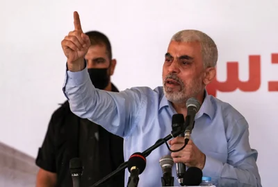 Yahya Sinwar speaks in Gaza City 