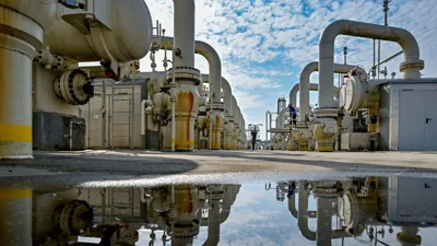 Equipment at one of the largest interconnection gas hubs in Europe at Baumgarten an der March, Lower Austria