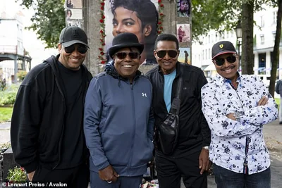 Tito was last pictured on September 9, six days before his shock death - seen second left with  Jackie and Marlon Jackson, as well as Tito's son Taryll Jackson