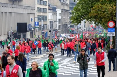 Thousands Of people Demonstrate In Support Of The Audi Factory In Forest