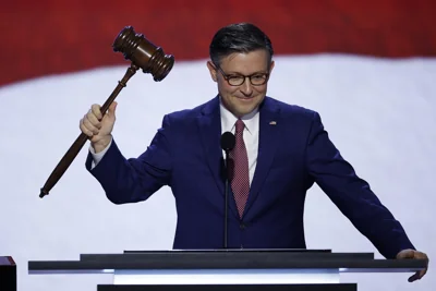 Mike Johnson speaks at the RNC