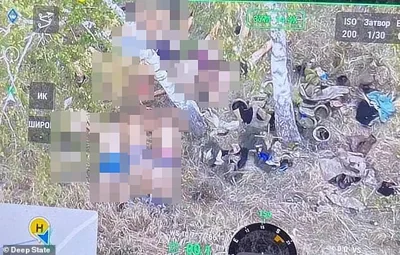 Nine unmanned plane pilots and associates are seen in their underwear after being killed